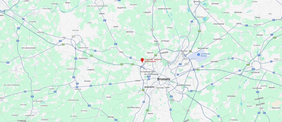 Map with Creamoda's location
